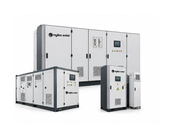 Commercial power and electrical control cabinets installed in a dedicated plant room.